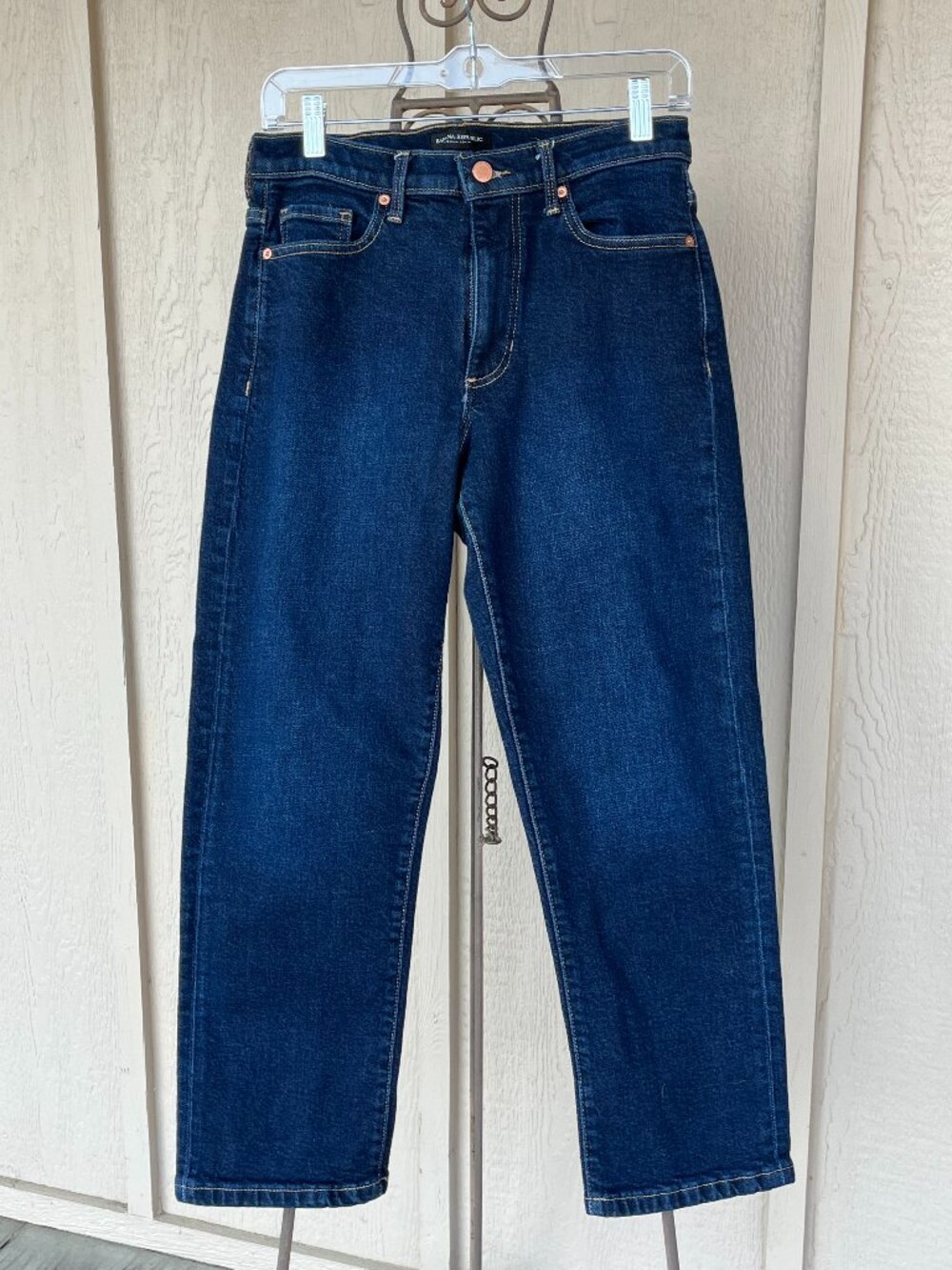 Banana Republic Jeans Classic Mid Rise Straight Leg Dark Wash Denim Size 28